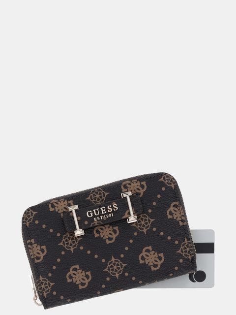 Guess portfel SILIA damski kolor brązowy SWGP98 90140