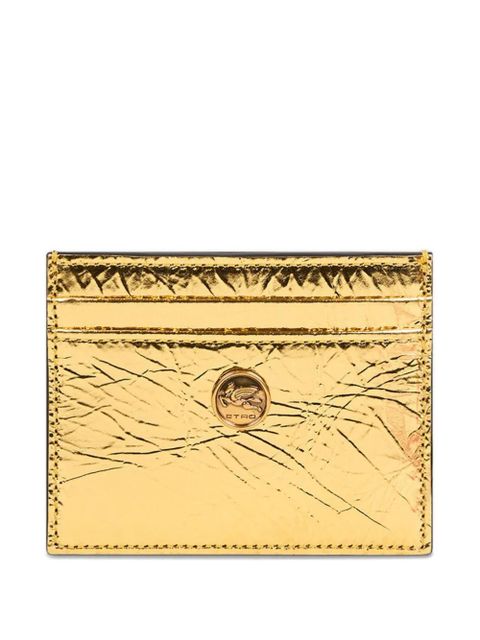 ETRO laminated leather card holder - Gold - zdjęcie produktu nr 1