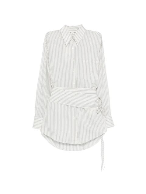 Róhe belted pinstriped shirt - Neutrals - zdjęcie produktu nr 1