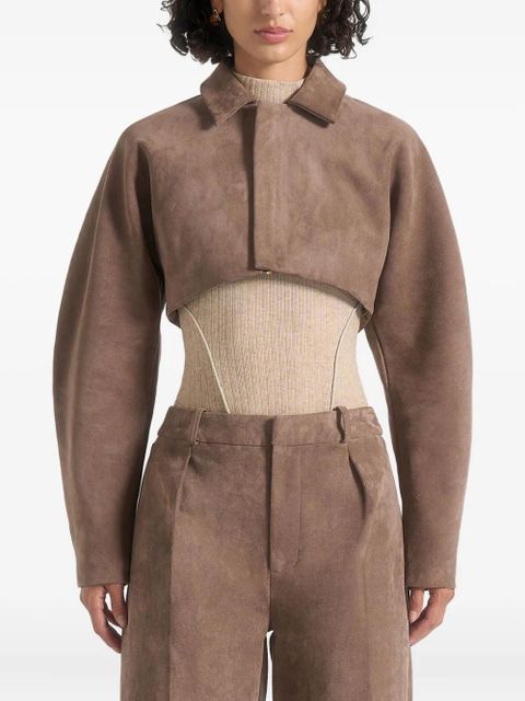 Manière De Voir Elya balloon-sleeve jacket - Neutrals