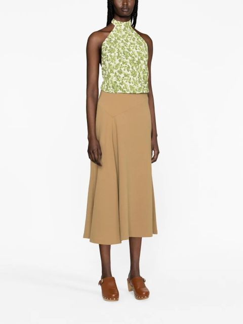 ETRO floral-print halterneck top - Green