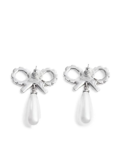 Self-Portrait bow pearl-embellishment earrings - Silver - zdjęcie produktu nr 2