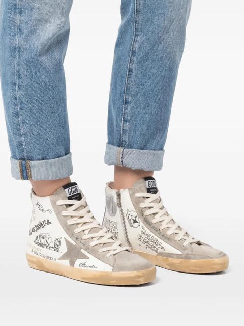 Golden Goose Francy Journey-print high-top sneakers - Neutrals