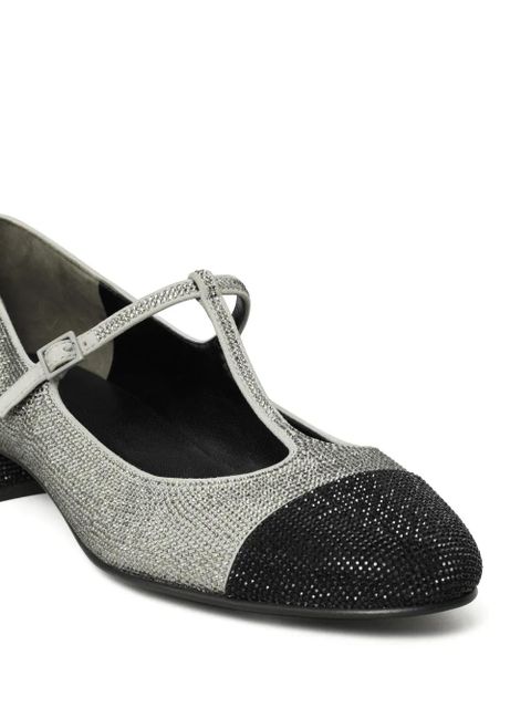 Tory Burch rhinestone embellished ballerina shoes - Grey