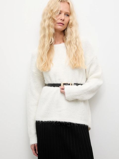 Answear.LAB sweter z wełną damski kolor biały