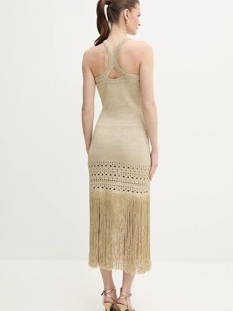 Simona Corsellini sukienka kolor złoty midi dopasowana P25CPABO04 - zdjęcie produktu nr 2