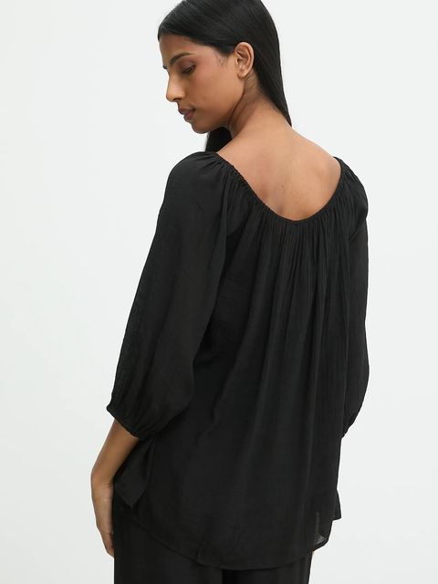 Answear.LAB bluzka damska kolor czarny gładka