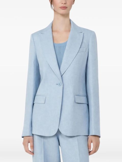 Weekend Max Mara single-breasted linen blazer - Blue - zdjęcie produktu nr 2