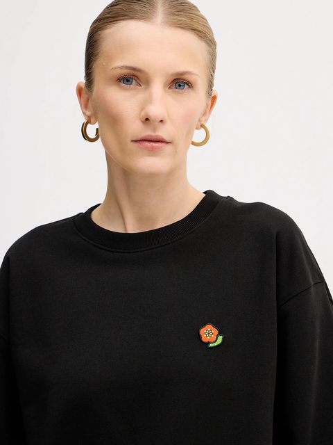 Kenzo bluza bawełniana damska kolor czarny gładka FF52SW1874MF.99J