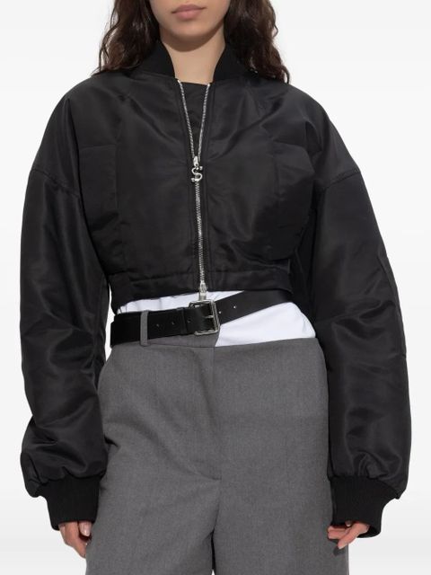 Sportmax cropped zip-fastening bomber jacket - Black
