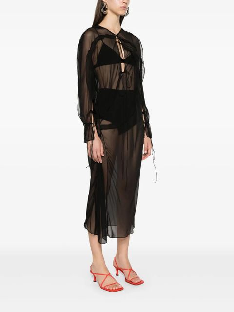 Christopher Esber Bias Concave midi dress - Black