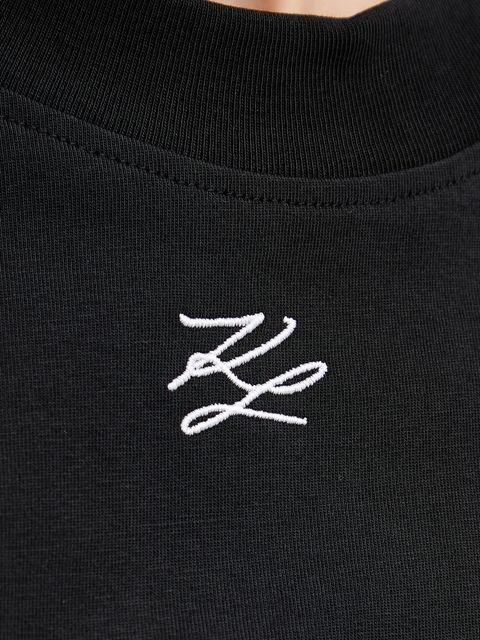 Karl Lagerfeld t-shirt bawełniany damski kolor czarny A4W17039