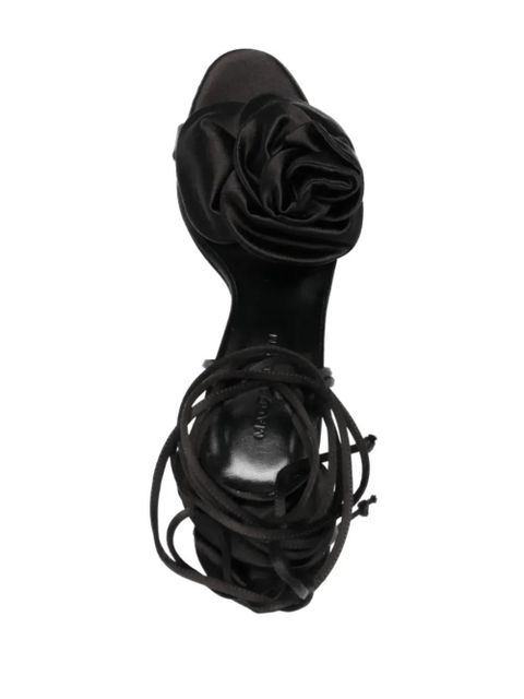 Magda Butrym 110mm flower satin sandals - Black