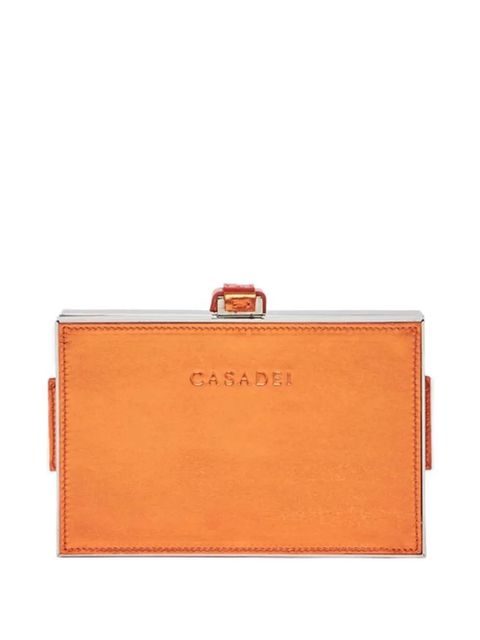 Casadei logo-patch clutch bag - Orange