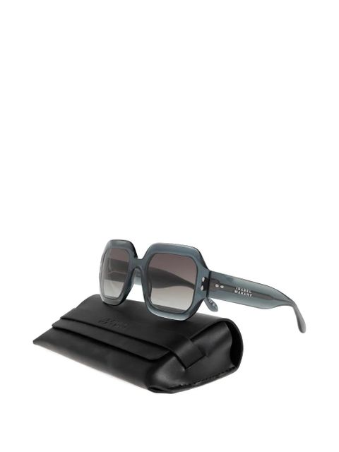 Isabel Marant Eyewear geometric-frame stud-details sunglasses - Grey - zdjęcie produktu nr 2