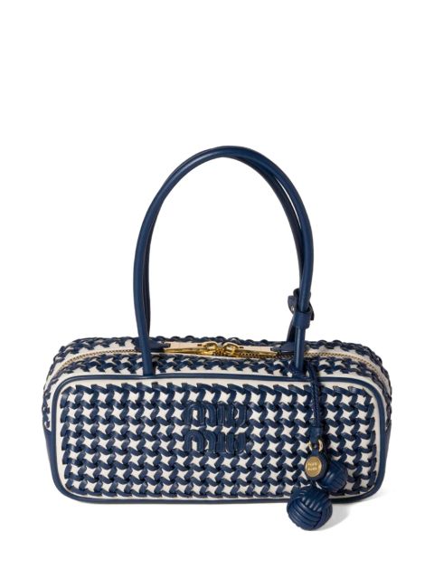 Miu Miu Bea woven-effect tote bag - Blue