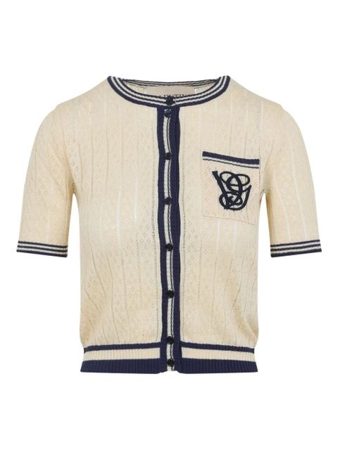 Valentino Garavani embroidered-pocket short-sleeve cardigan - Neutrals - zdjęcie produktu nr 1