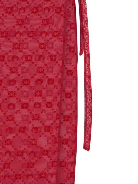 Marine Serre moonogram mesh flock cover-ups - Red - zdjęcie produktu nr 2
