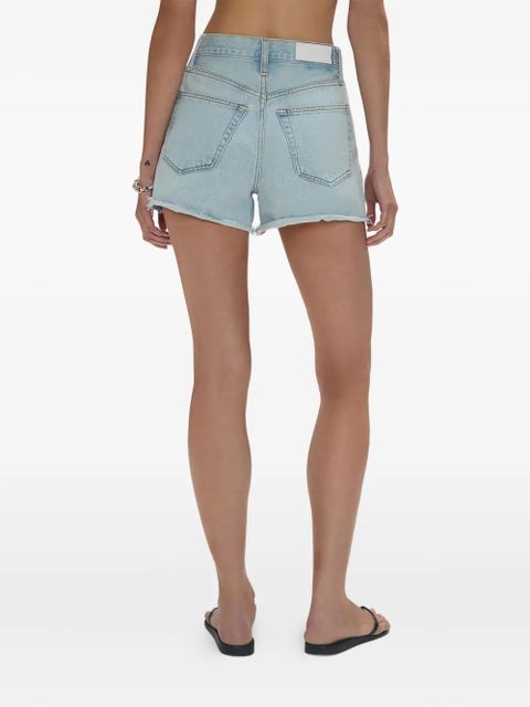 RE/DONE 70s high-rise frayed shorts - Blue