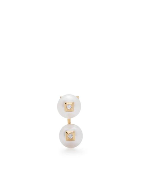 EÉRA 18kt yellow gold Double pearl and diamond earring - zdjęcie produktu nr 1