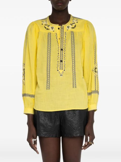 Zadig&Voltaire Tigy embroidered tunic - Yellow
