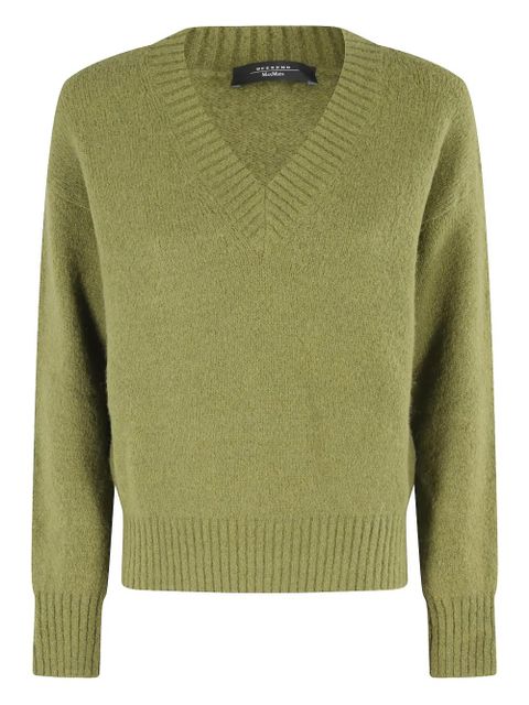 Weekend Max Mara V-neck wool sweater - Green - zdjęcie produktu nr 1