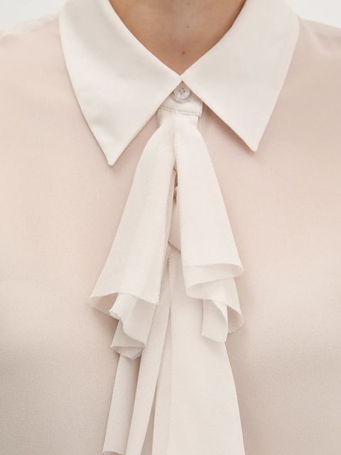 Sisley koszula damska kolor beżowy regular z kołnierzykiem klasycznym 5NOXLQ09T