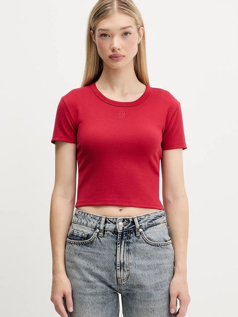 HUGO t-shirt damski kolor czerwony 50512000 - zdjęcie produktu nr 1