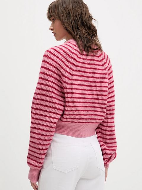 Tommy Jeans sweter z domieszką wełny damski kolor różowy DW0DW21677