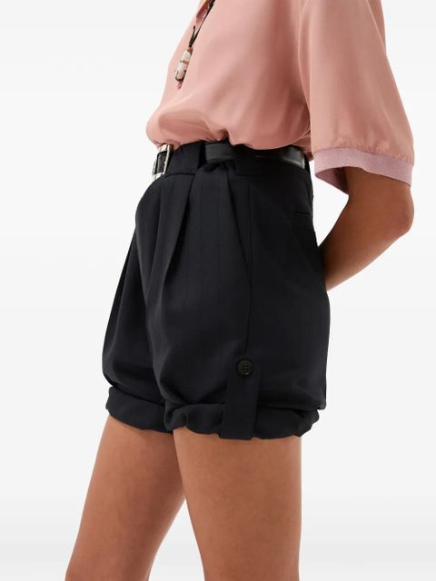 Versace pinstripe wool formal shorts - Blue