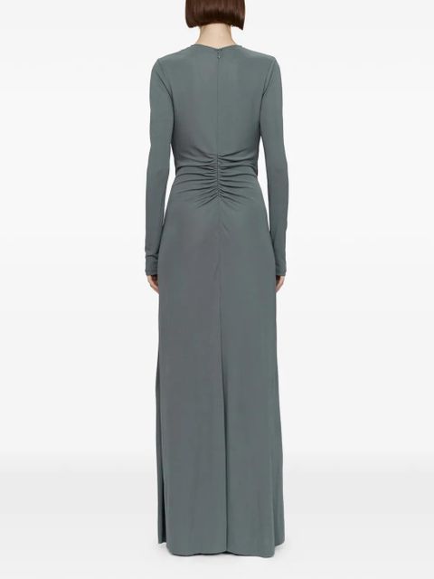 Christopher Esber Orica Crystal Ruched V-neck dress - Grey