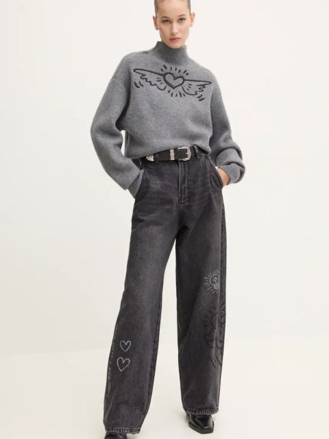 Miss Sixty jeansy x Keith Haring 6L3JJ2280000 damskie high waist