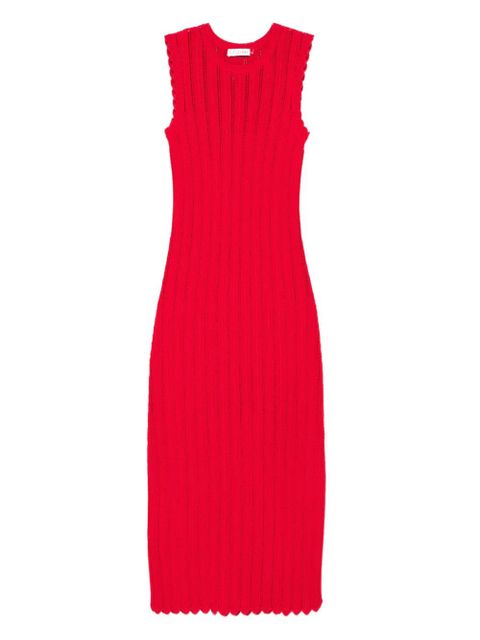 Altuzarra scalloped-trim midi dress - Red - zdjęcie produktu nr 1