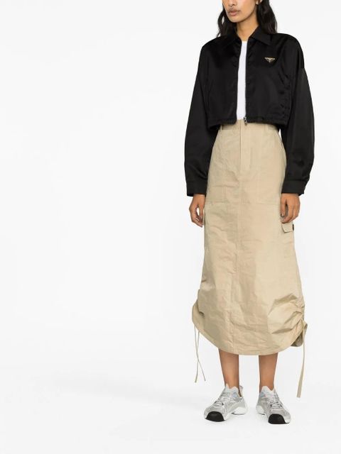 Prada Re-Nylon cropped blouson jacket - Black - zdjęcie produktu nr 2