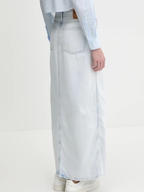 Tommy Jeans spódnica jeansowa kolor niebieski maxi prosta DW0DW21069