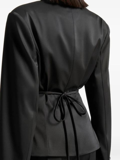 Manière De Voir wide-shoulder belted blazer - Black