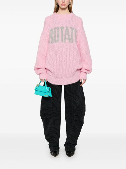 ROTATE BIRGER CHRISTENSEN knitted-logo sweater - Pink