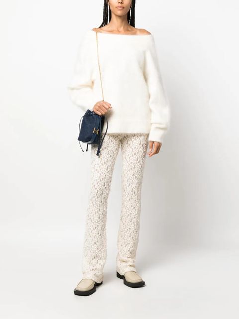 Chloé floral-lace bootcut trousers - Neutrals
