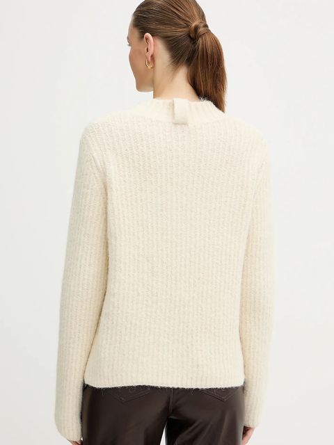 Morgan sweter z dodatkiem wełny damski kolor beżowy ciepły MACHA - zdjęcie produktu nr 2