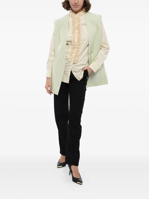 Jil Sander raw-edge sleeveless blazer - Green - zdjęcie produktu nr 2