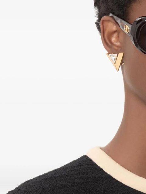 Valentino Garavani Je Les V-Metal and crystal earrings - Gold