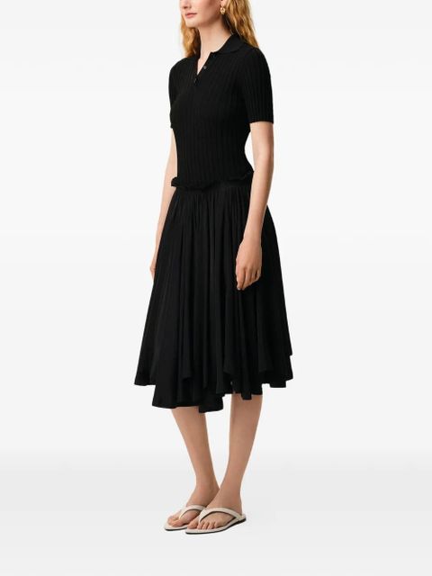 AMI Paris Corolla A-line midi skirt - Black