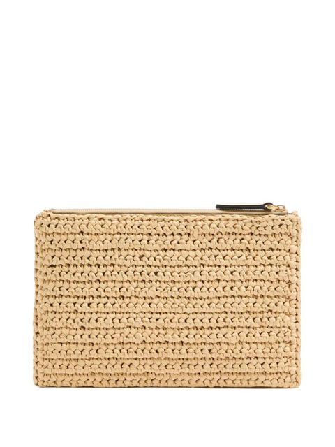 Valentino Garavani Viva Superstar raffia clutch bag - Neutrals