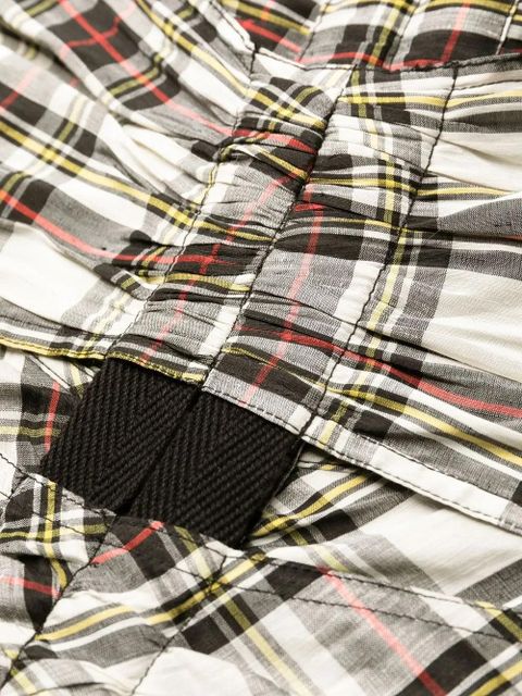 GANNI ruched plaid midi dress - Black