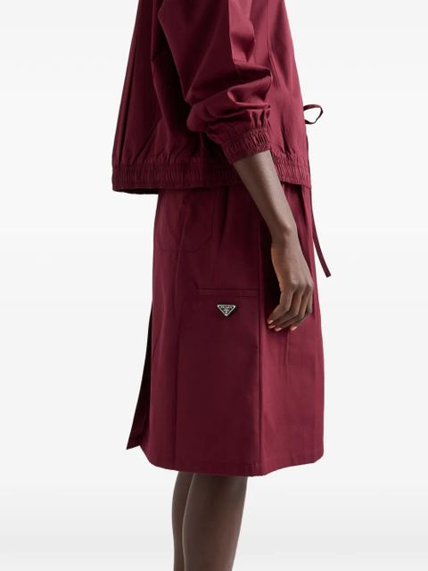 Prada poplin midi-skirt - Red