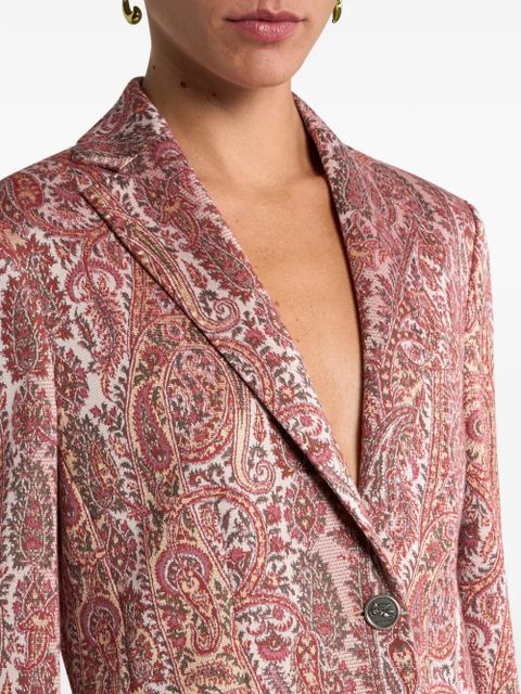 ETRO single-breasted jacquard blazer - Red