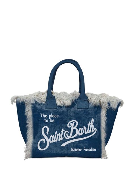 MC2 Saint Barth Vanity fringed denim tote bag - Blue - zdjęcie produktu nr 1
