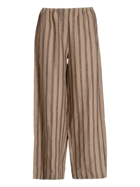 STAUD Bonfire striped linen trousers - Brown - zdjęcie produktu nr 1