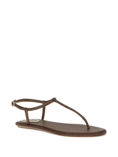 René Caovilla Diana embellished sandals - Brown