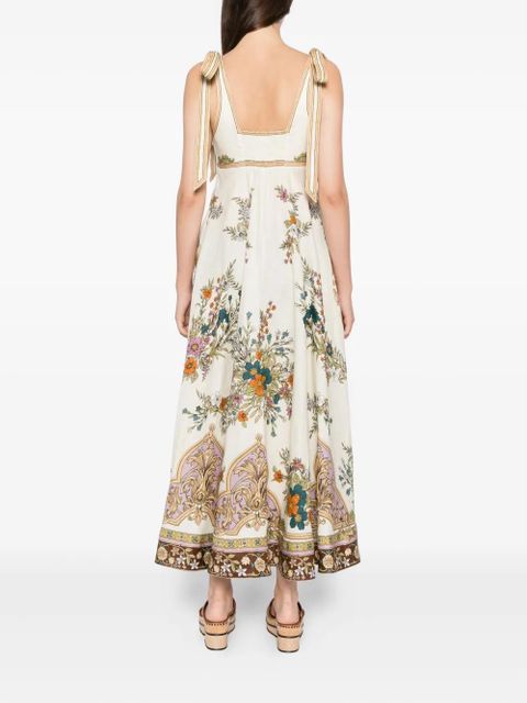 ALEMAIS Floral tie-strap sundress - CREAM